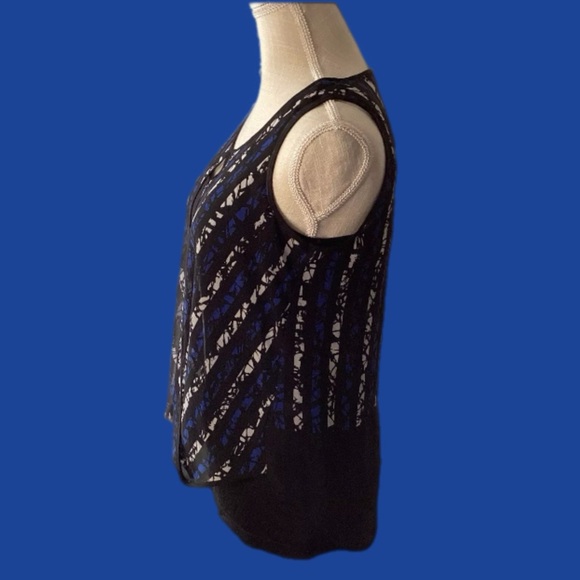 KENNETH COLE NY XS Black Semi-Sheer 2 Layers Fitted Blouse Classic Holiday - Picture 11 of 16